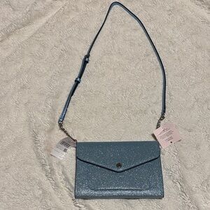 Kate Spade Frosty Sky Glitter Flap Crossbody – Blue Tinsel Sparkle Bag NWT